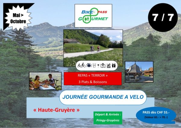 Bike & Gourmet PASS Haute-Gruyère (Mercredi) (Entrée - Plat - Dessert)